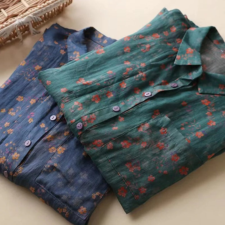 Marciana – Dames Blouse Bloemenprint met Halve Knoopsluiting