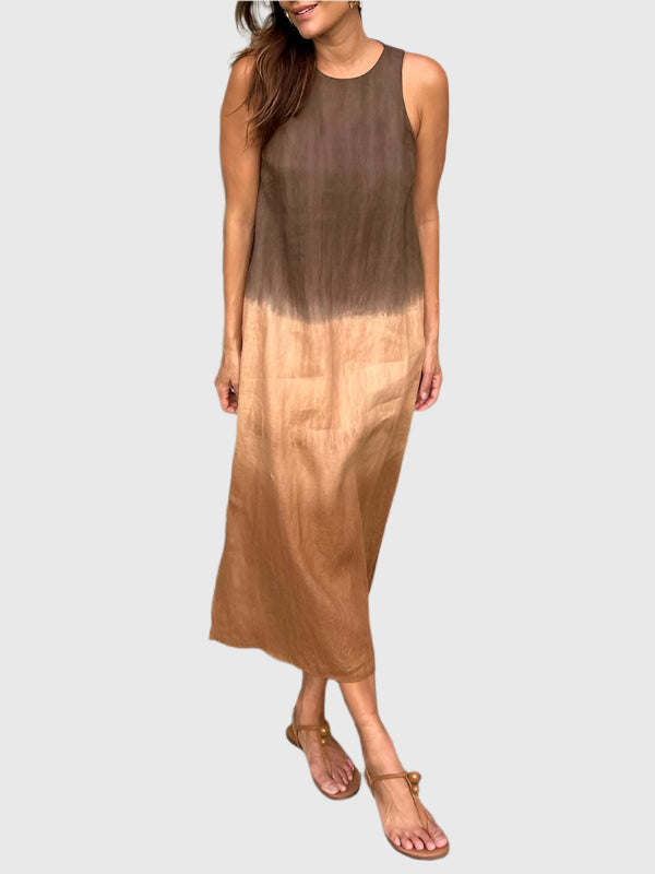 Aurevina - Dames Jurk Mouwloos Ombre Midi