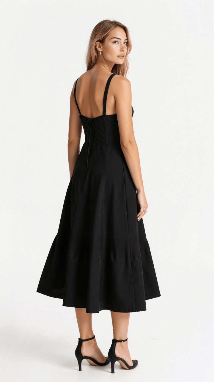 Callie – Bloemen Chic Corset Midi Jurk