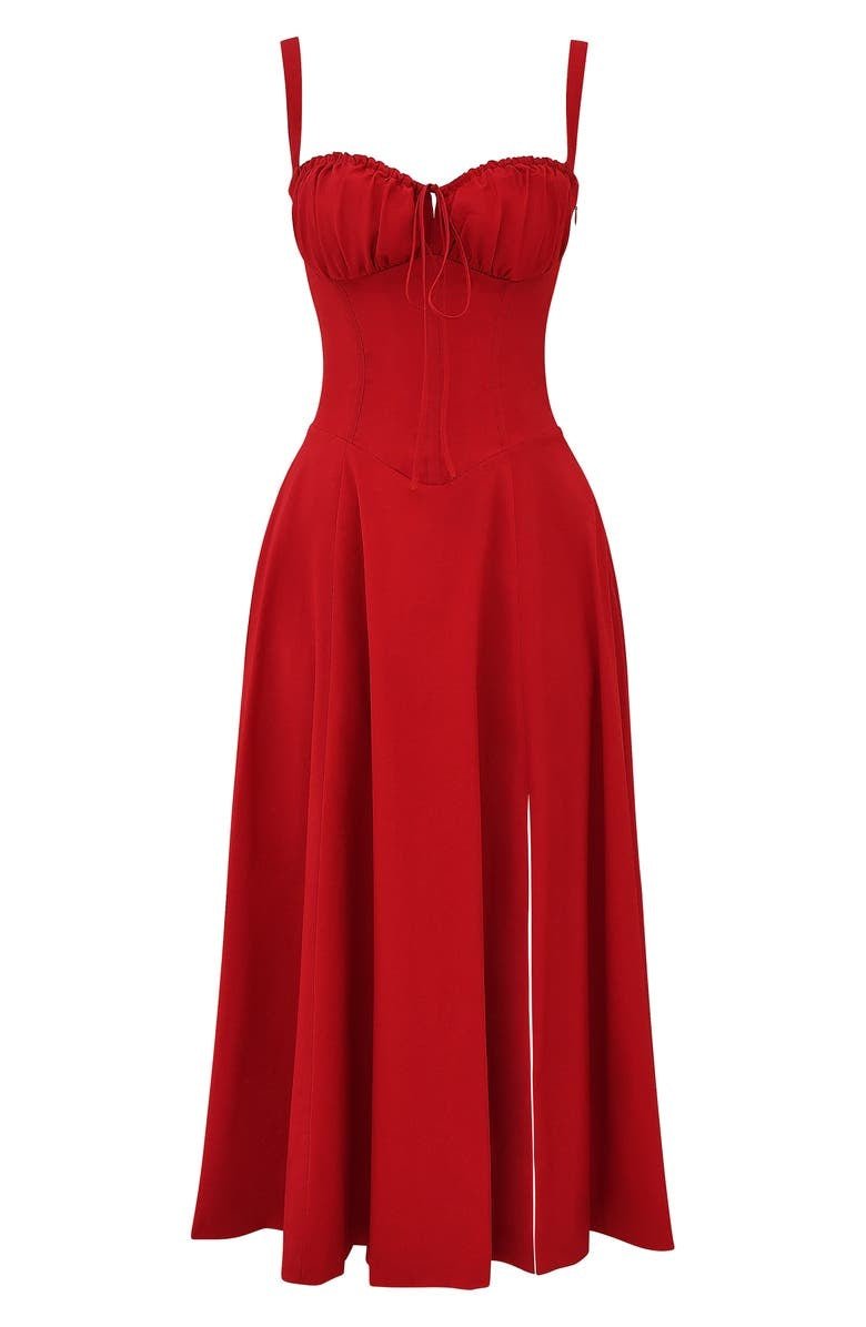 Callie – Bloemen Chic Corset Midi Jurk