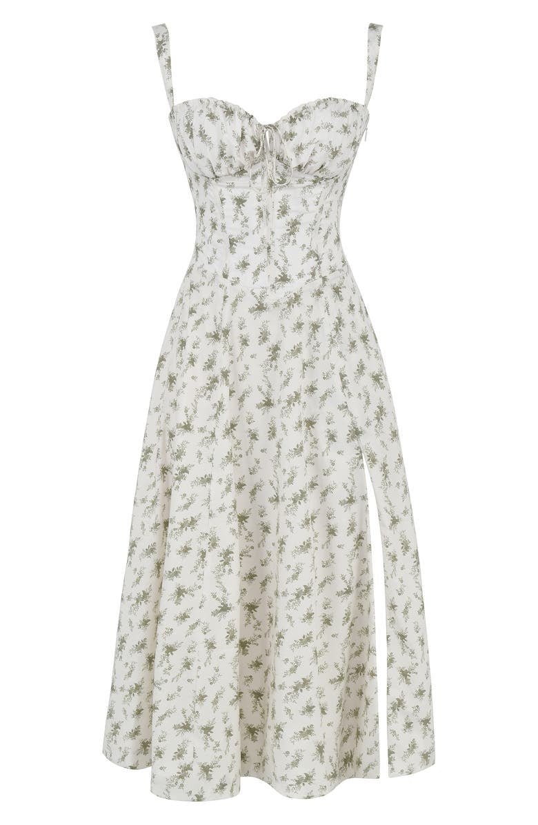 Callie – Bloemen Chic Corset Midi Jurk