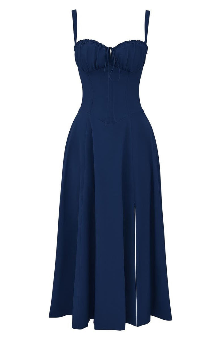 Callie – Bloemen Chic Corset Midi Jurk