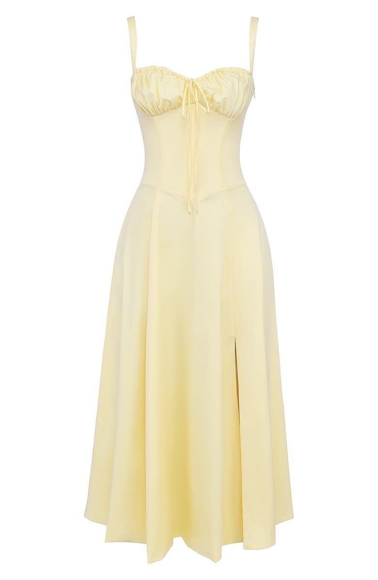 Callie – Bloemen Chic Corset Midi Jurk