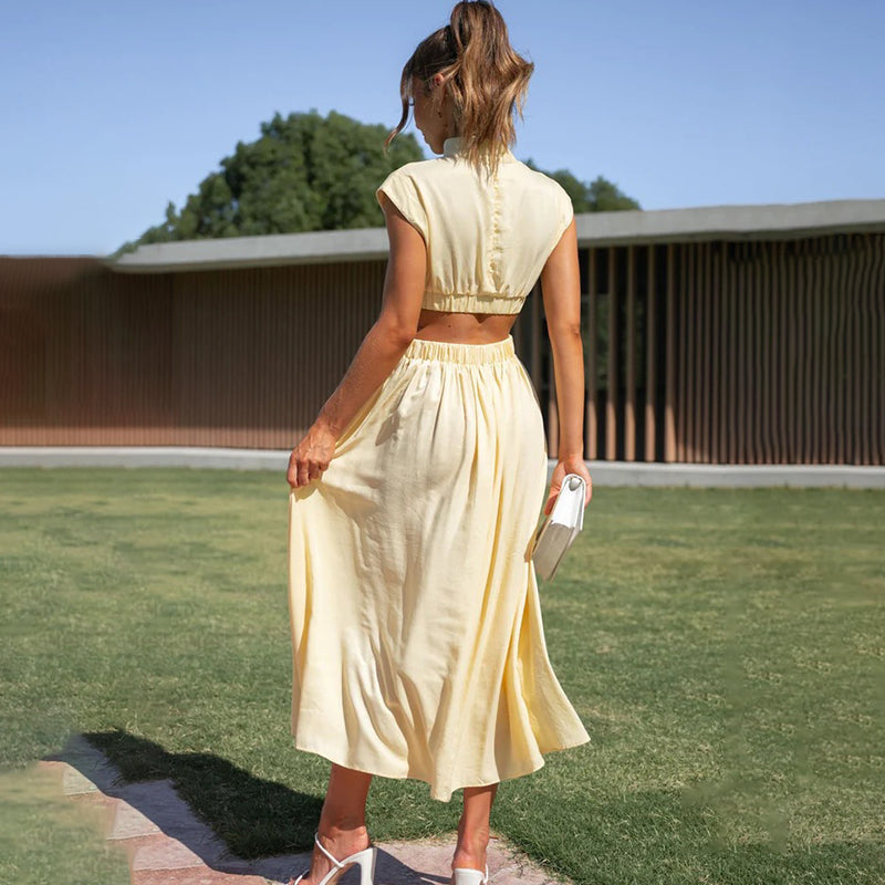 Nerina - Dames Jurk Cut Out Maxi