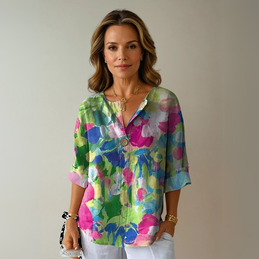 Aurélia – Dames Blouse met Kleurrijke Bloemenprint