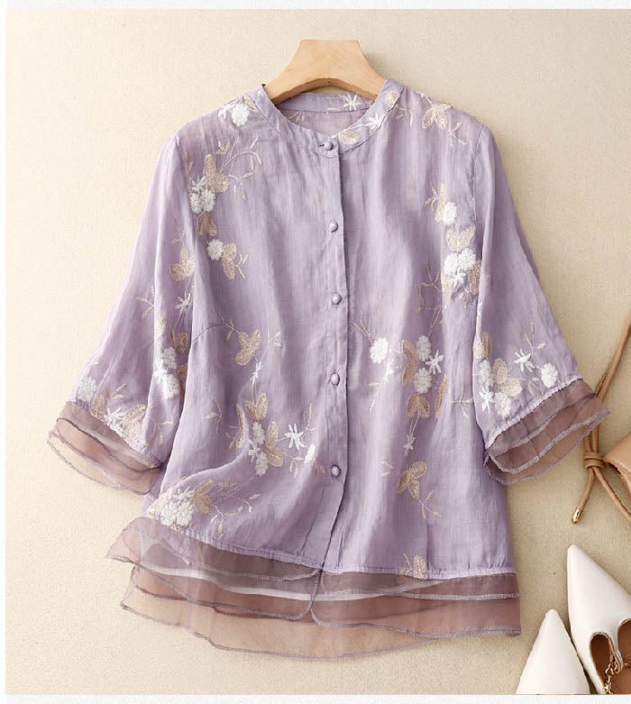 Rosanna – Dames Blouse met Geborduurde Details