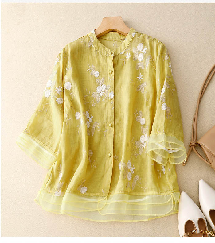 Rosanna – Dames Blouse met Geborduurde Details