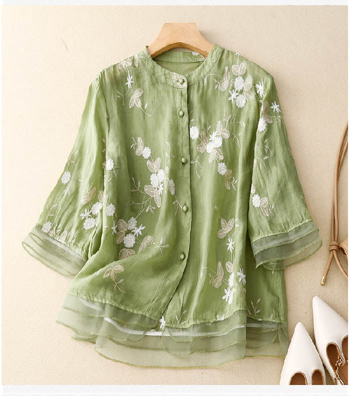 Rosanna – Dames Blouse met Geborduurde Details